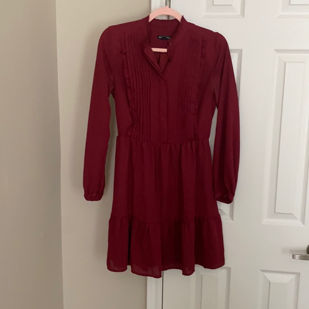 JCrew Mercantile burgundy dress